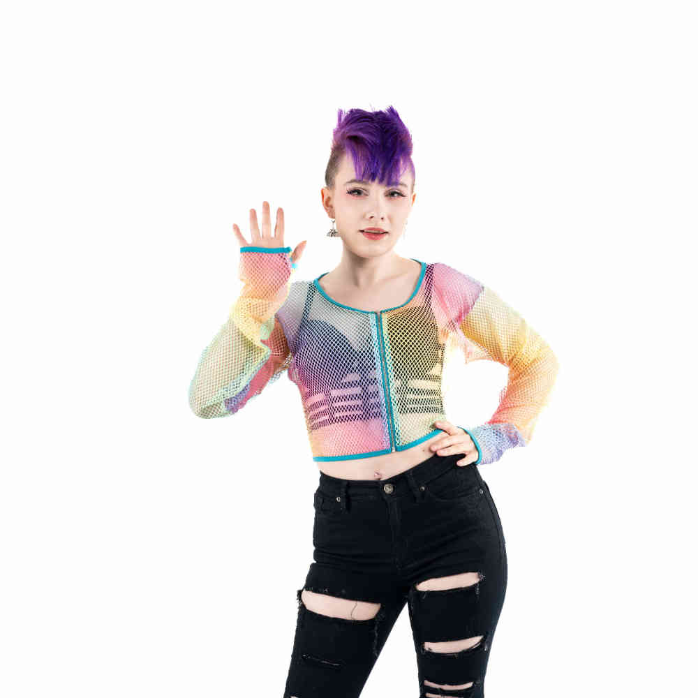 Chemical Black - Maraja Lange ärmel top - Regenbogen